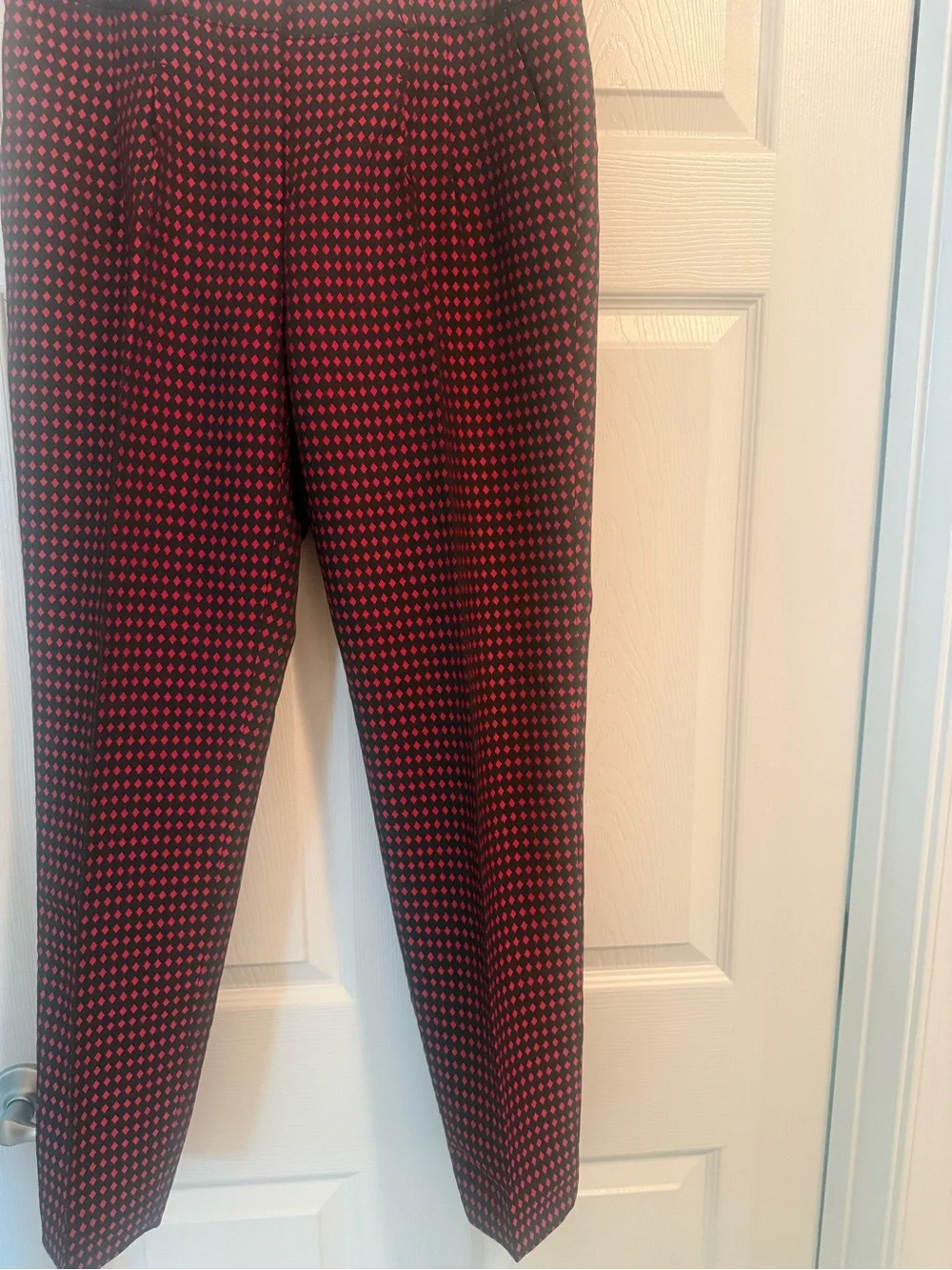 Women’s Patterned Dress Pants in Red and Black